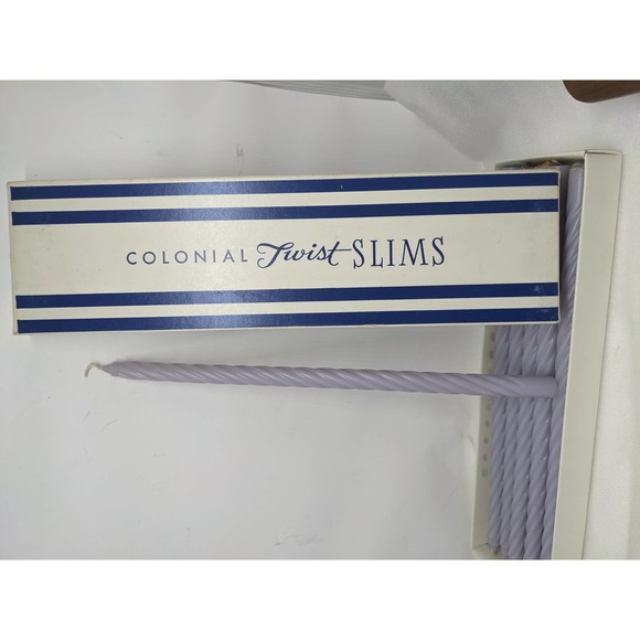 Vintage  Colonial Candle  Cape Cod Twist Slim 10.5" Blue Purple Dozen 12 - Picture 4 of 4